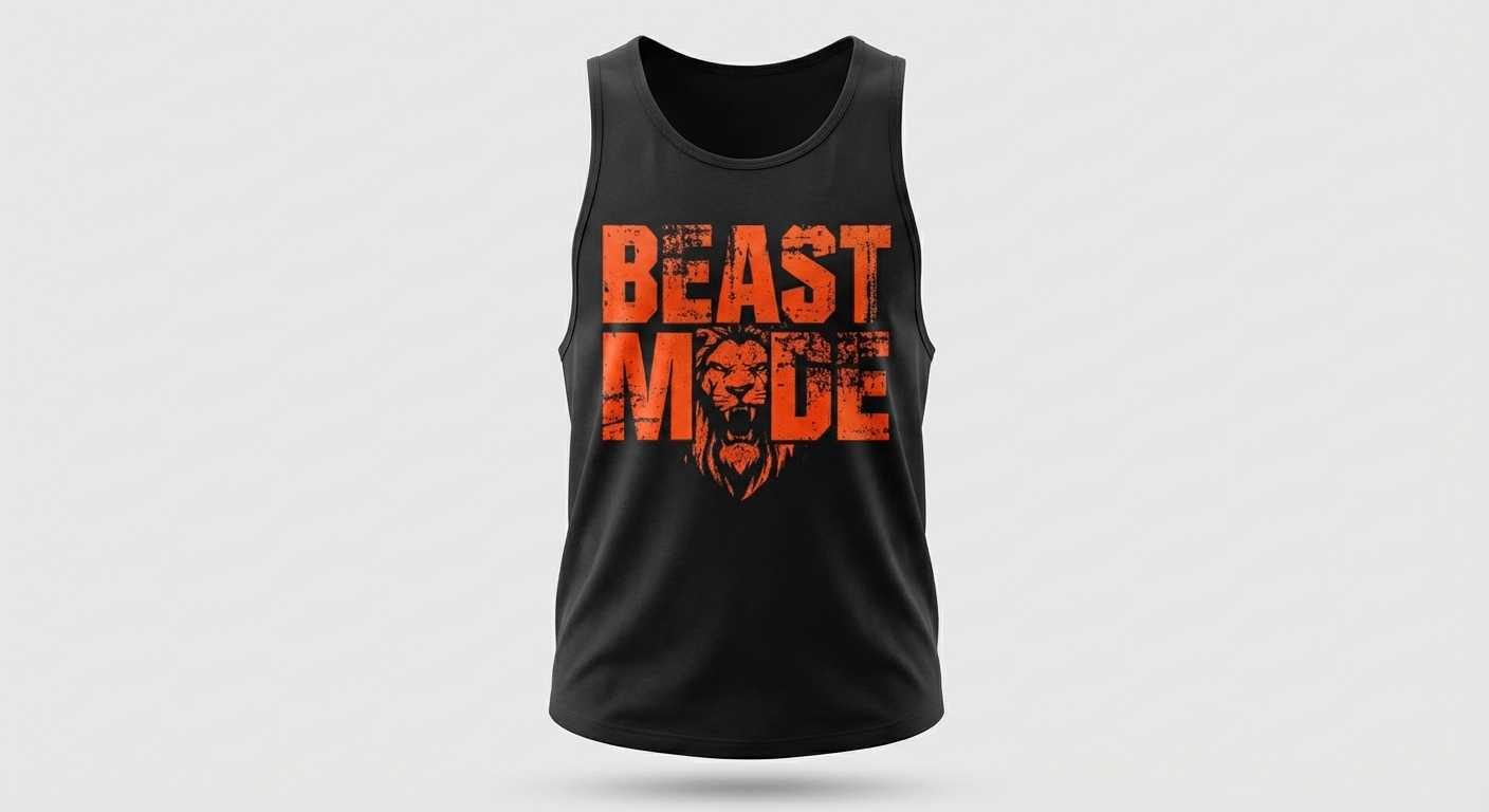 Custom gym tank top designed with MAI
